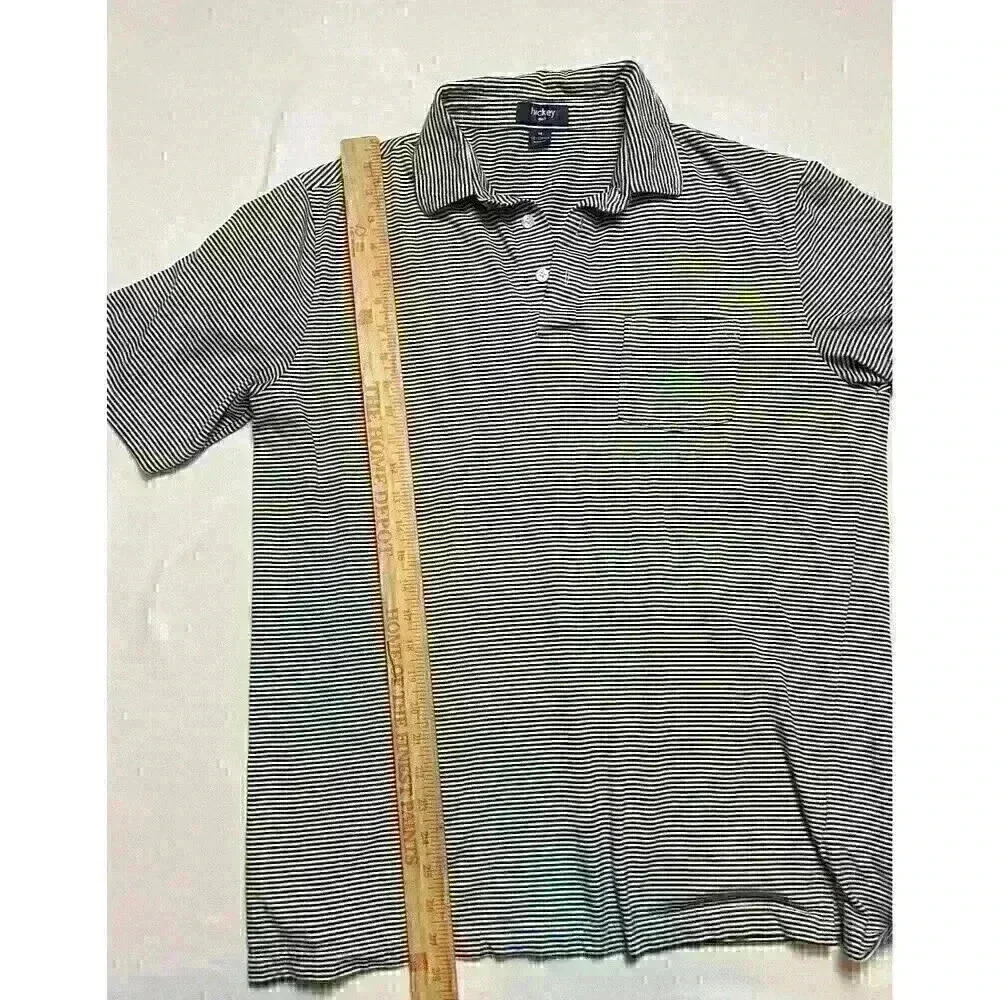 Hickey Golf Polo Shirt Men’s Large Stripes Short Sleeve Athletic 100% Cotton - Picture 5 of 6